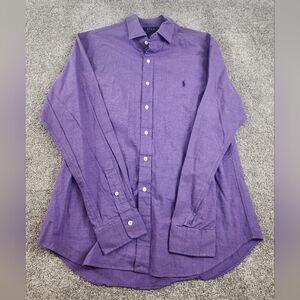 Polo Ralph Lauren Slim Fit Dress Button Shirt Mens Size XL Purple